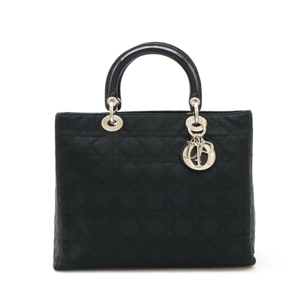 Christian Dior Lady Cannage handbag tote bag leather black